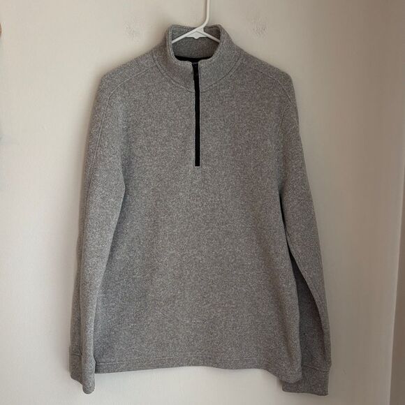 Banana Republic Men Heather Gray pullover polartec Zip-Up Sweatshirt size large - Picture 1 of 8